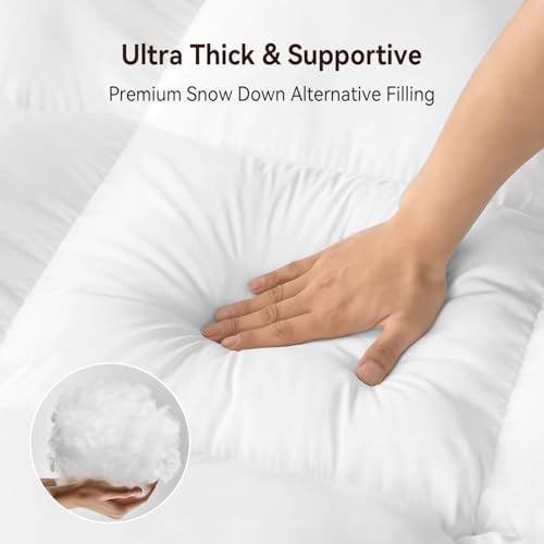 ABENE Twin XL Mattress Topper, Thick Pillow Top Pad, Dorm Room Essentials - Image 4