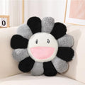 FIONOUT Grey Flower Pillow, Smile Face Throw Pillow, 23.6 Inch by FIONOUT