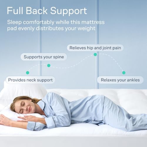 Niagara Sleep Solution 100% Cotton Top Full Size Mattress Pad, Pillow Top - Image 4