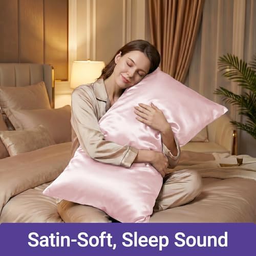 2 Pack Satin Pillowcases Pink Standard Size 20x26 Inch - Image 7