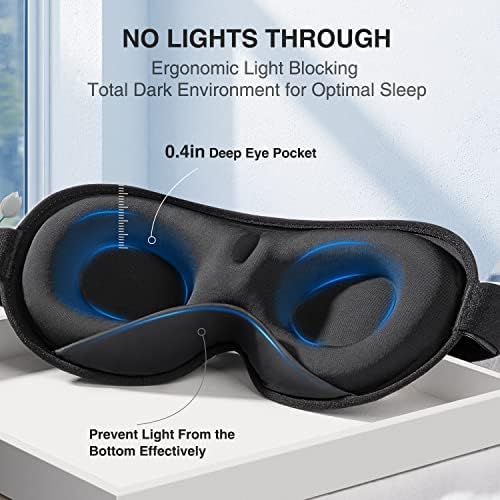 YFONG Weighted Sleep Mask for Women Men, 3D Light Blocking Eye Mask - Image 4