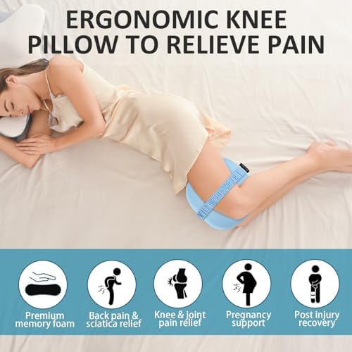 beslovo Side Sleeper Knee Pillow, Memory Foam Leg Pillow, Ergonomic Between Leg - Image 2