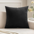 MIULEE 26x26 Inch Euro Velvet Throw Pillow Cover Set of 1 Black by MIULEE