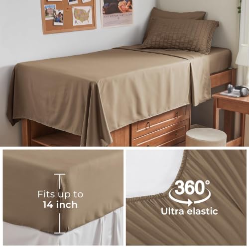 HYMOKEGE Brown Twin XL Comforter Set Seersucker 5 Pieces, All Season Luxury Bed - Image 6