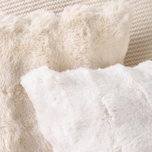 MADIZZ Pack of 2 Thick Plush Faux Wool Throw Pillow Covers Soft Boho Throw - Image 5