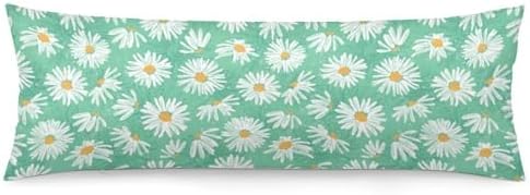 Green Daisy Body Pillow Cover Daisies Pillowcase by Unknown