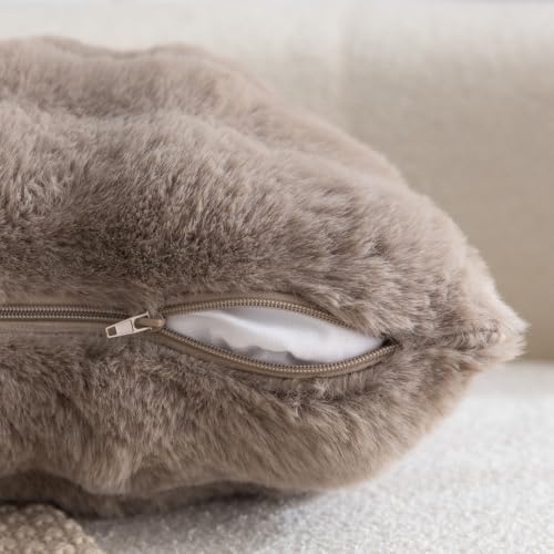 MADIZZ Pack of 2 Thick Plush Faux Wool Throw Pillow Covers Soft Boho Throw - Image 3