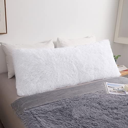 MEGO Luxury Fluffy Faux Fur Body Pillow Cover 20x54 by MEGO