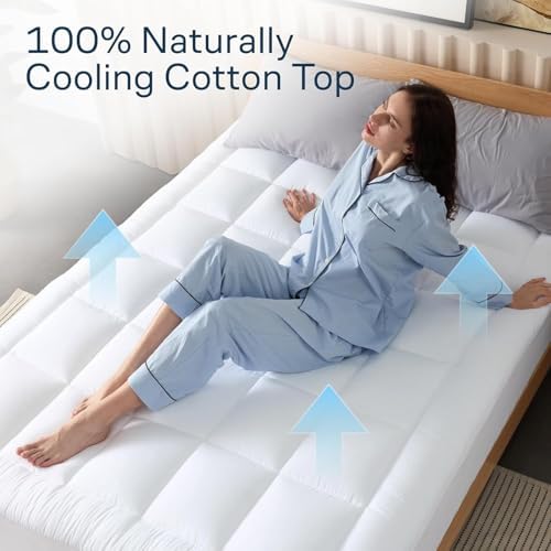 Niagara Sleep Solution 100% Cotton Top Full Size Mattress Pad, Pillow Top - Image 3