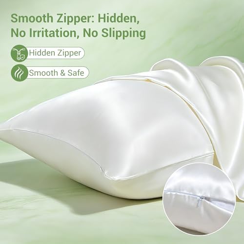 SheRest 100% Lyocell Tencel Pillow Cases Cooling Silk-Like Soft Satin Standard - Image 4