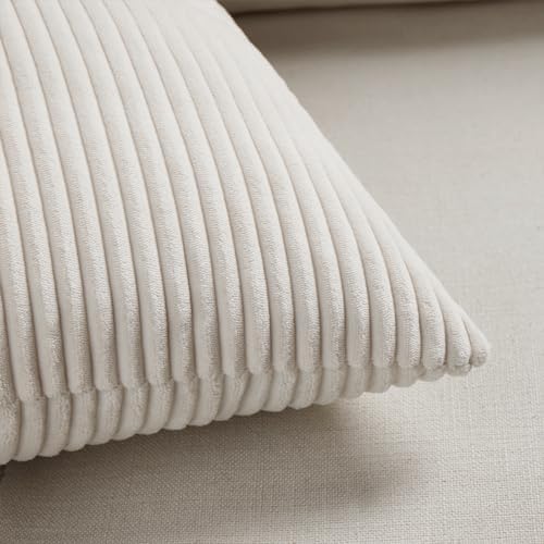 Fancy Homi 2 Packs Cream Euro Decorative Throw Pillow Covers 26x26 Inch - Image 5