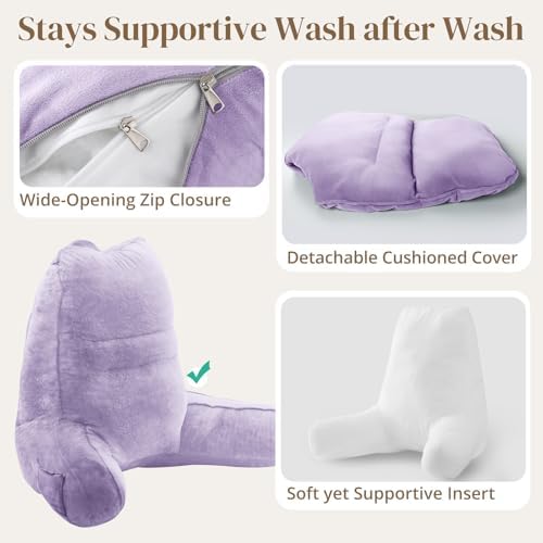 Sasttie Reading Pillow for Bed, Back Pillow for Sitting Up - Image 6