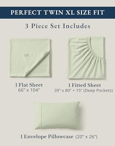 LANE LINEN Twin XL Sheets 100% Organic Cotton 3pc Percale Cooling - Image 4