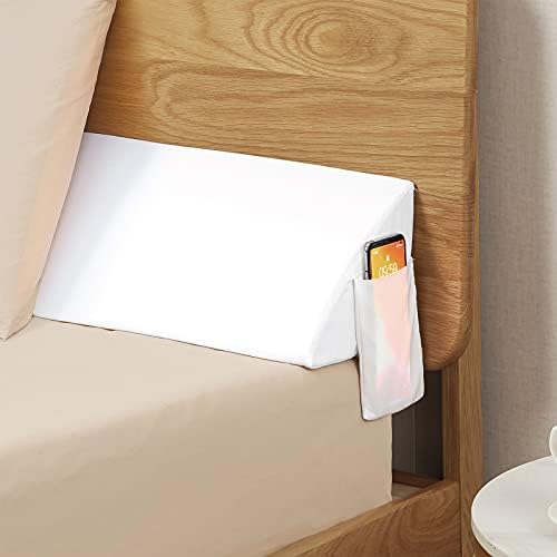 Vekkia Twin Bed Wedge Pillow for Headboard, Bed Gap Filler White by Vekkia