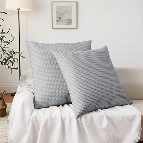 100% Cotton Waffle Weave Throw Pillow Covers Set of 2 - Image 7