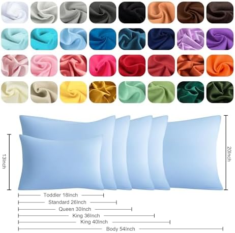 Body Pillow Cases, 2 Pack, 20x54 in, Microfiber, Sky Blue - Image 6