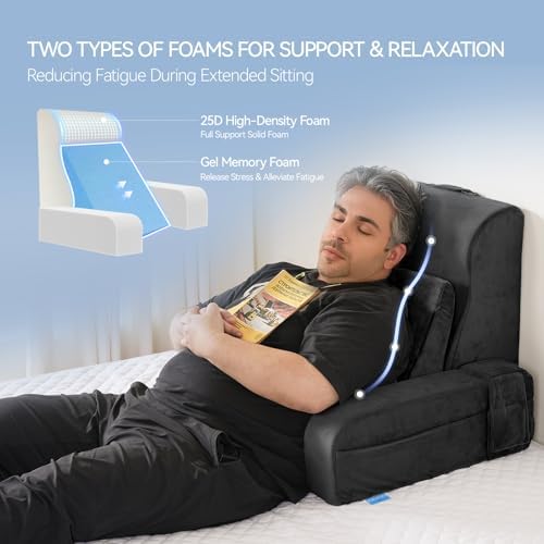 Kayfia Reading Pillow, Gel Memory Foam Back Rest Pillow - Image 3