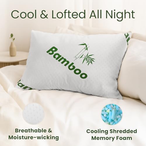 Memory Foam Pillows Queen Size Set of 2 - Image 2