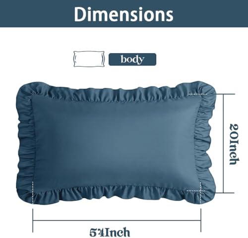 Ruffle Body Pillow Pillowcase, Slate Blue - Image 2