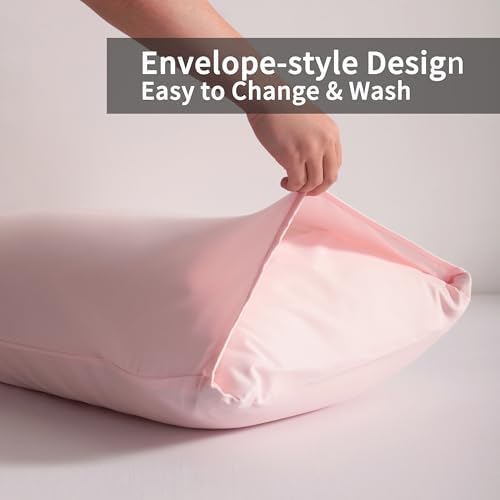 Standard Pillow Cases, 2 Pack, 20x26 in, Microfiber, Light Pink - Image 4