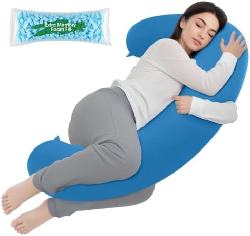 TranquilRelax C Shaped Body Pillow, Light Blue by Unknown