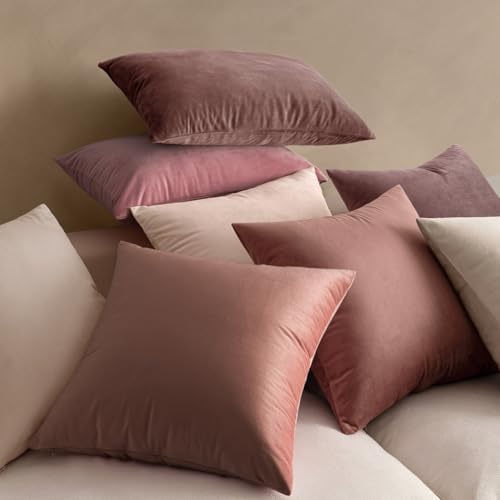 MIULEE Velvet Throw Pillow Covers 22x22 Inch Pack of 2 Jam - Image 4
