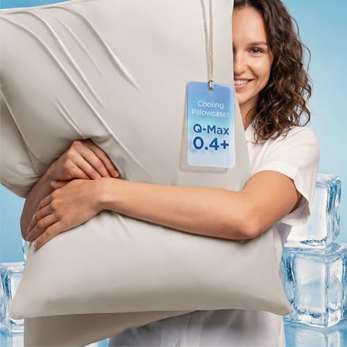 Bedsure Cooling Pillow Cases Queen Size Set of 2 by BEDSURE
