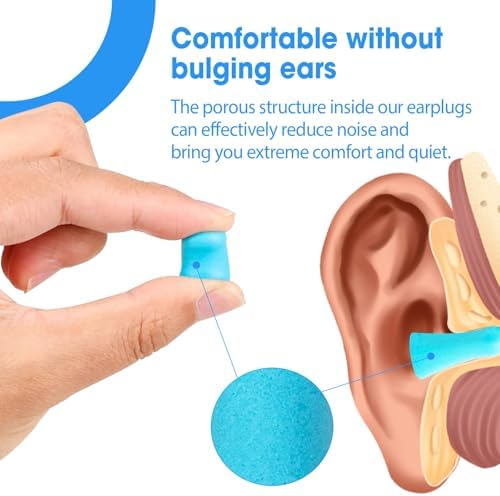 AZEN 200 Pairs Ear Plugs, NRR 32dB Soft Foam Ear Plugs - Image 3
