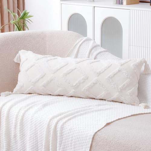 PANOD Decorative Long Lumbar Pillow Cover 12x32 Boho, Super Soft Chenille Extra - Image 4
