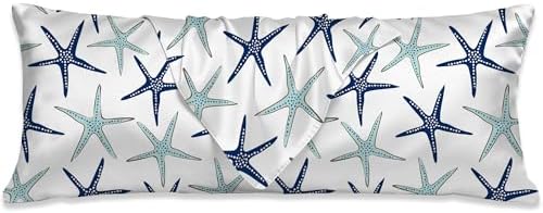 Navy Blue Body Pillow Cover, Cooling Pillow Cases Cover, Starfish Body Pillow by SEILONHD
