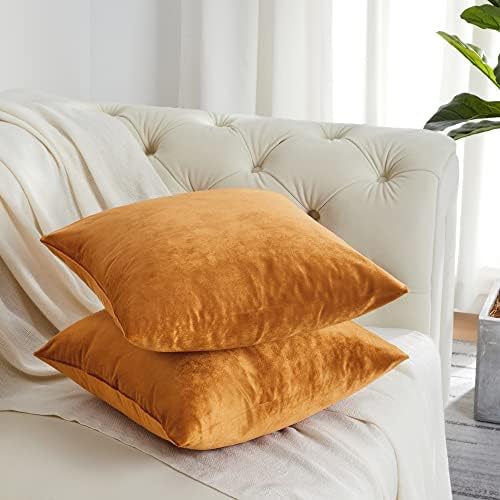 GIGIZAZA Decorative Throw Pillow Covers 20 x 20, Cinnamon Burnt Orange Sofa - Image 3