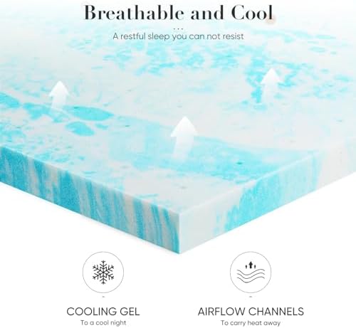 NEWBULIG 2 Inch Queen Cooling Gel Memory Foam Mattress Topper CertiPUR-US - Image 5