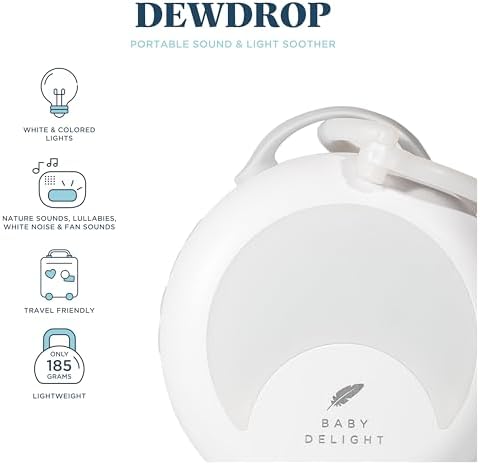Baby Delight Dewdrop White Noise Sound Machine | Portable Travel Nightlight | - Image 2