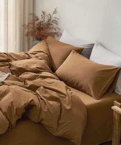 JELLYMONI 100% Washed Cotton Pillowcases, Envelope Closure 2-Pack - Image 3