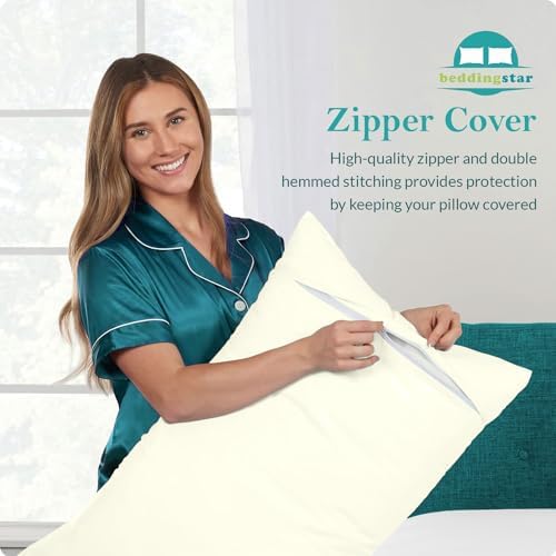 Body Pillow Cover 20x72 Ivory 100% Egyptian Cotton 600 Thread Count - Image 5