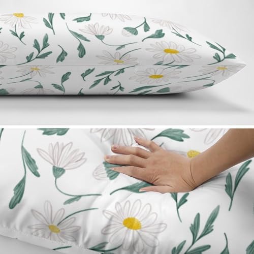 Floral Daisy Leaves Body Pillow Cover Boho Pillowcase - Image 5