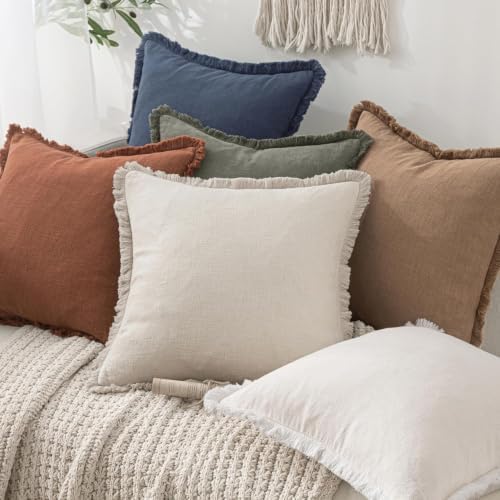 MIULEE Linen Decorative Lumbar Throw Pillow Covers Light Olive Green 12x20 - Image 6