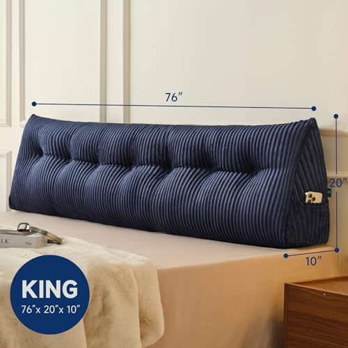 Z-hom Large Headboard Pillow King, NO ROLL Pillow, Wedge Pillow Headboard - Image 3