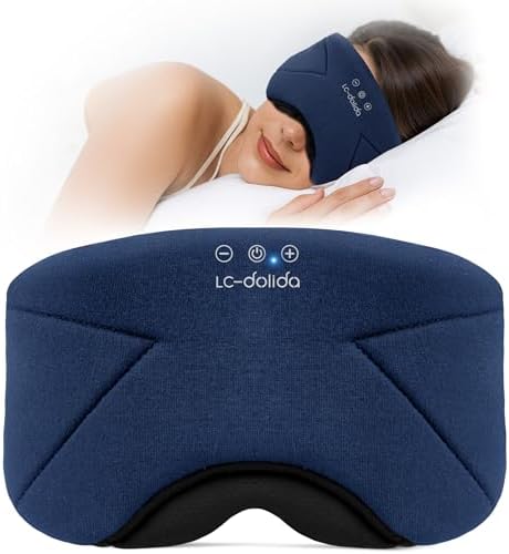 Sleep Mask with Headphones Bluetooth 5.4, LC-dolida Wireless Music Eye Mask by LC-dolida