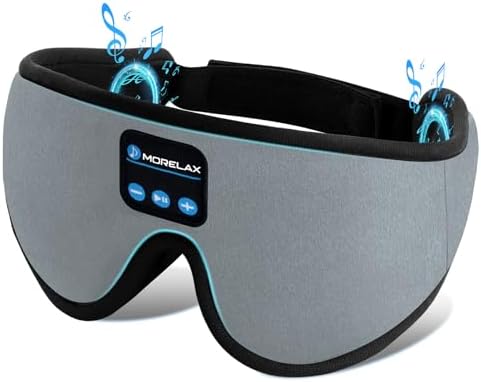 Sleep Mask with Bluetooth Headphones, 3D Sleep Mask Wireless Music Eye Mask by Morelax
