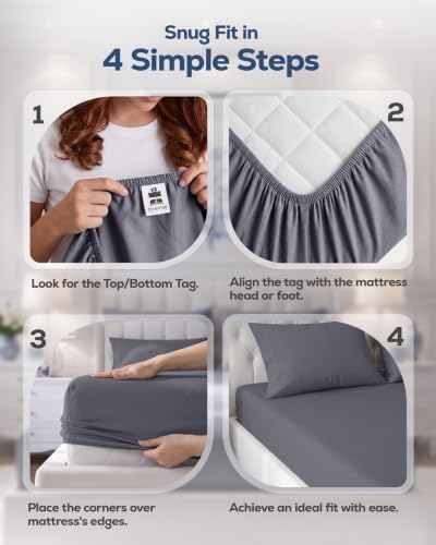 Pack of 2 Twin Fitted Sheet, Fits Up to 15 Inch Deep Pocket - Image 4