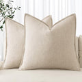 MIULEE Decorative Linen Pillow Covers 18x18 Inch Natural Beige by MIULEE