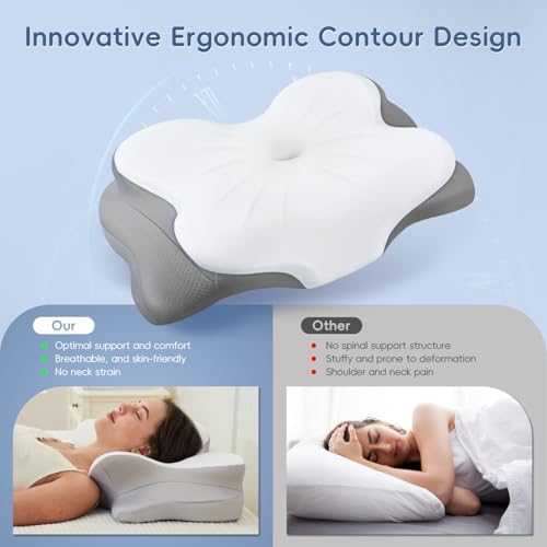 Memory Foam Pillow, 2 Heights Cervical Neck Pillow - Image 3