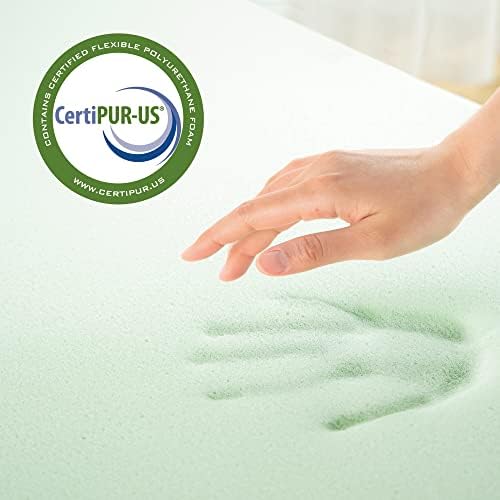 ZINUS 4 Inch Green Tea Memory Foam Mattress Topper, Pressure-Relieving Layers - Image 4