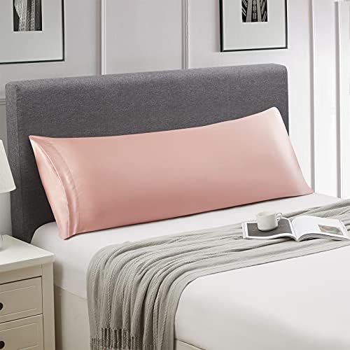 Ersmak Champagne Ultra Soft Satin Body Pillow Cover Set of 2, 20x54 Inches - Image 2