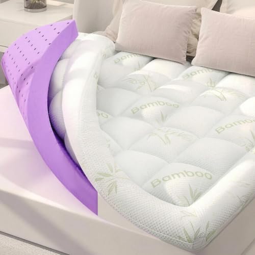 SINWEEK 4 Inch Dual Layer Bamboo Memory Foam Mattress Topper by SINWEEK