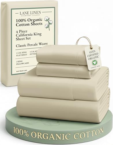 LANE LINEN California King Bed Sheets 100% Organic Cotton Cooling by LaneLinen