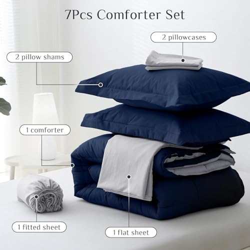 JOLLYVOGUE Queen Comforter Set, Ultra-Soft Bed in a Bag Queen Size 7 Pieces - Image 5