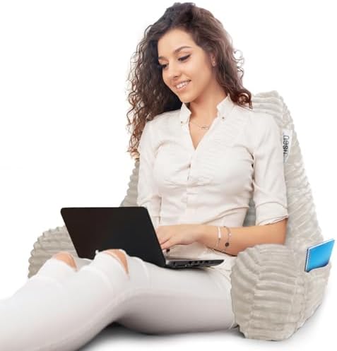 Hearth & Harbor Reading Pillow for Bed Adult – Back Pillow for Sitting in Bed - Image 3