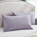 Stripe Quilted Pillowcases Set of 2, King Size Envelope Pillow Covers Soft by Uhamho